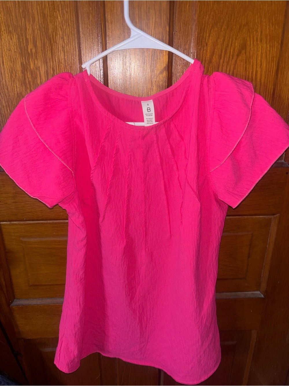 Bright Pink Puff Sleeve Blouse